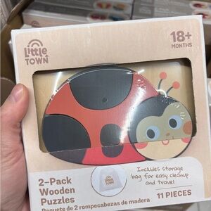 montessori Red & Black Ladybug Wooden Puzzle - 11 Pieces new in box